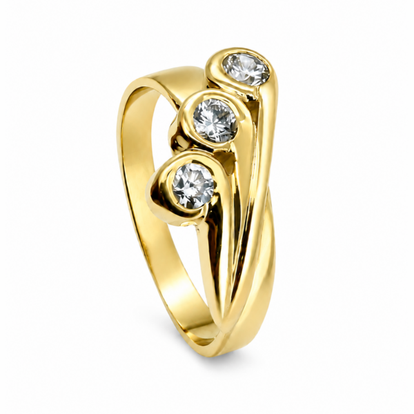 stuchlik zlaty prsten 3 diamanty 10626A