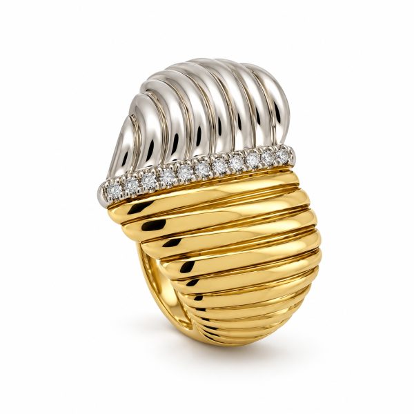 zlate srdce s diamanty prsten 30398
